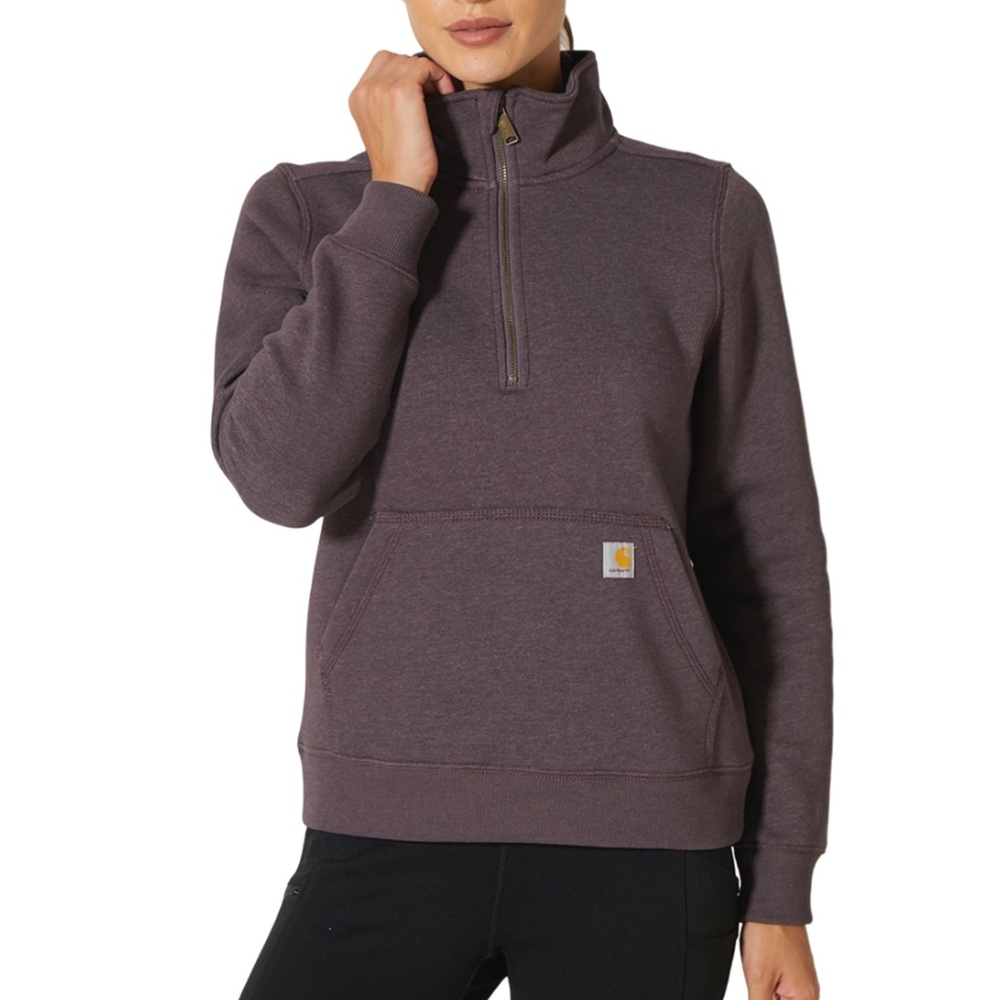 Carhartt Half Zip Fleece Sweatshirt Jacket Mid weight Relaxed Fit Pullover Mauve